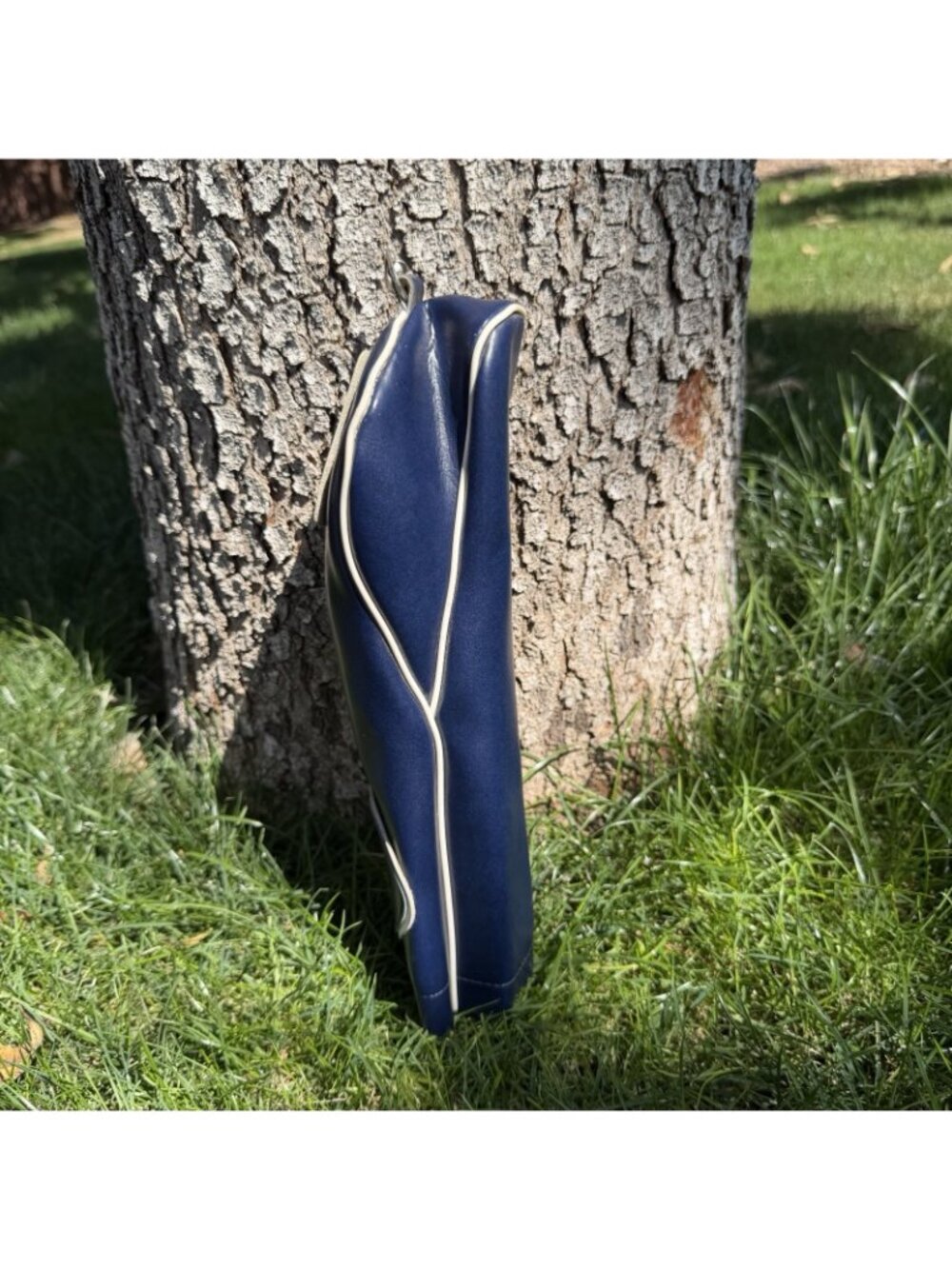 Vintage #4 Golf Club Head Cover Navy Blue White Vinyl Fairway Wood Retro - Picture 6 of 10